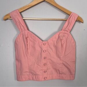 Abercrombie & Fitch Cropped Wide Strap Tank Top Pink size Small